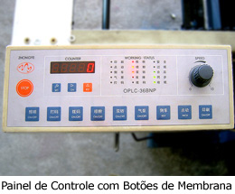 Painel de controle com bot&otilde;es de membrana